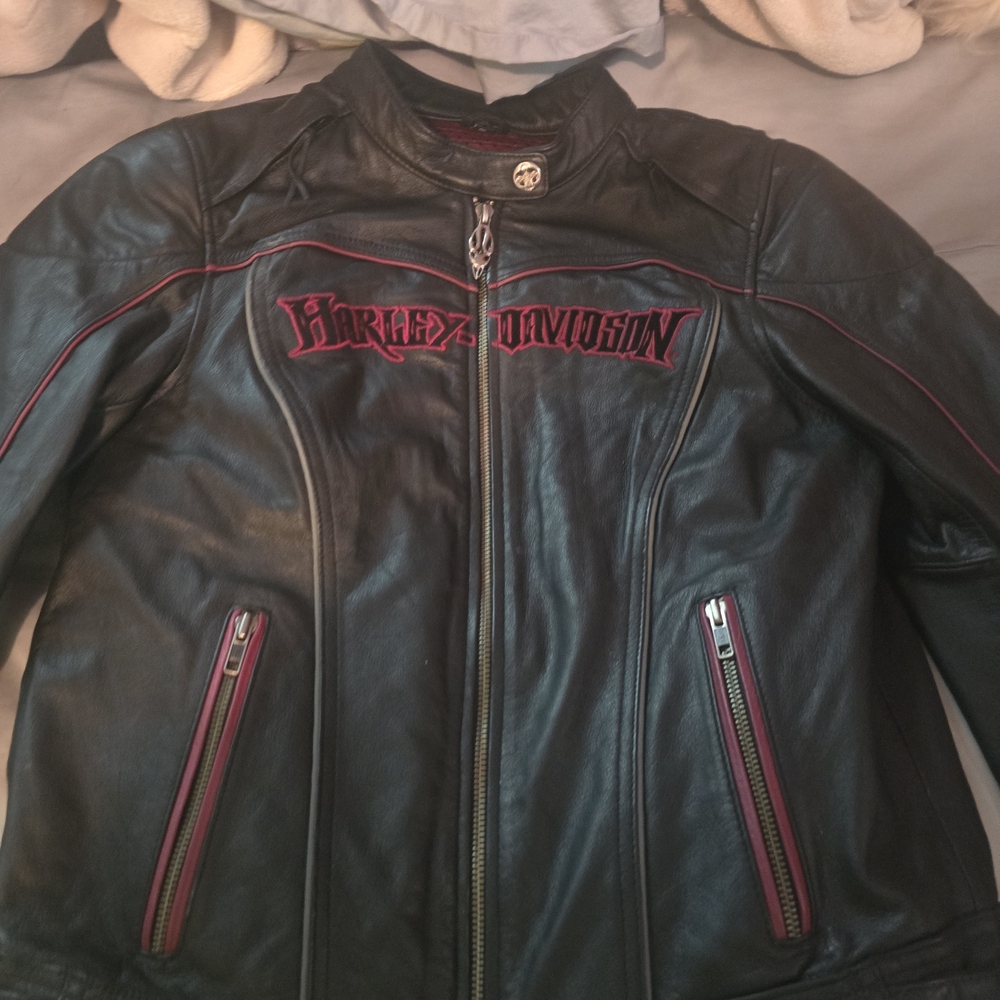 Harley-Davidson Women's Black Leather Jacket Size Small Worn Once. Stunning!!